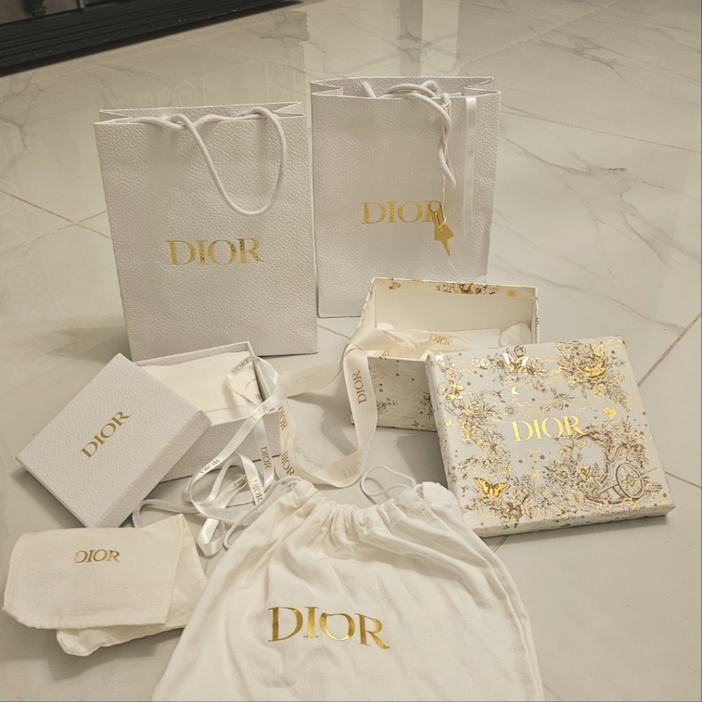 Christian  Empty Boxes & Dust Bags, Ribbons & Shopping Bags 3 boxes, 2 bags